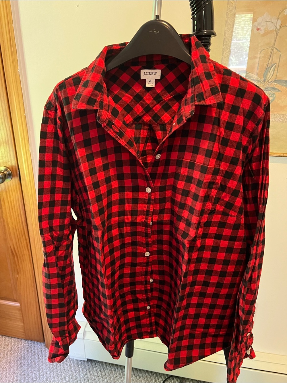 J. Crew women Red and Black Buffalo Plaid Button-Down Shirt